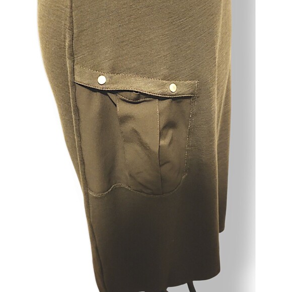 Nau Size L Womens Gray 100% Wool Long Sleeve Front Snap Sheath Dress *Flaw - Picture 7 of 9